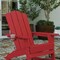 Merrick Lane Ridley HDPE Adirondack Chair with Cup Holder and Pull Out Ottoman, All-Weather HDPE Indoor/Outdoor Chair